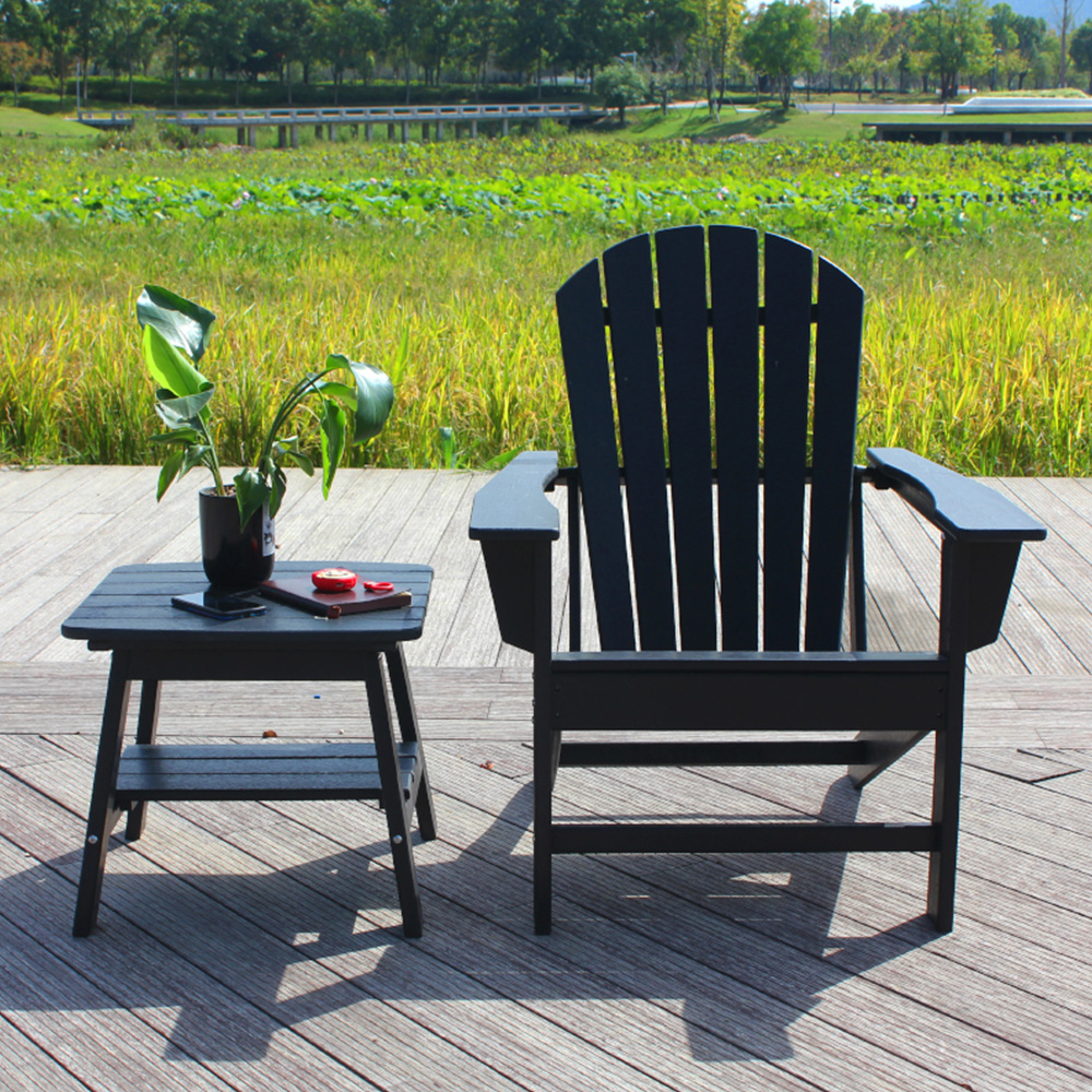 ADS201 Jedno krzesło, jeden stolik boczny, krzesła stołowe HDPE Adirondack